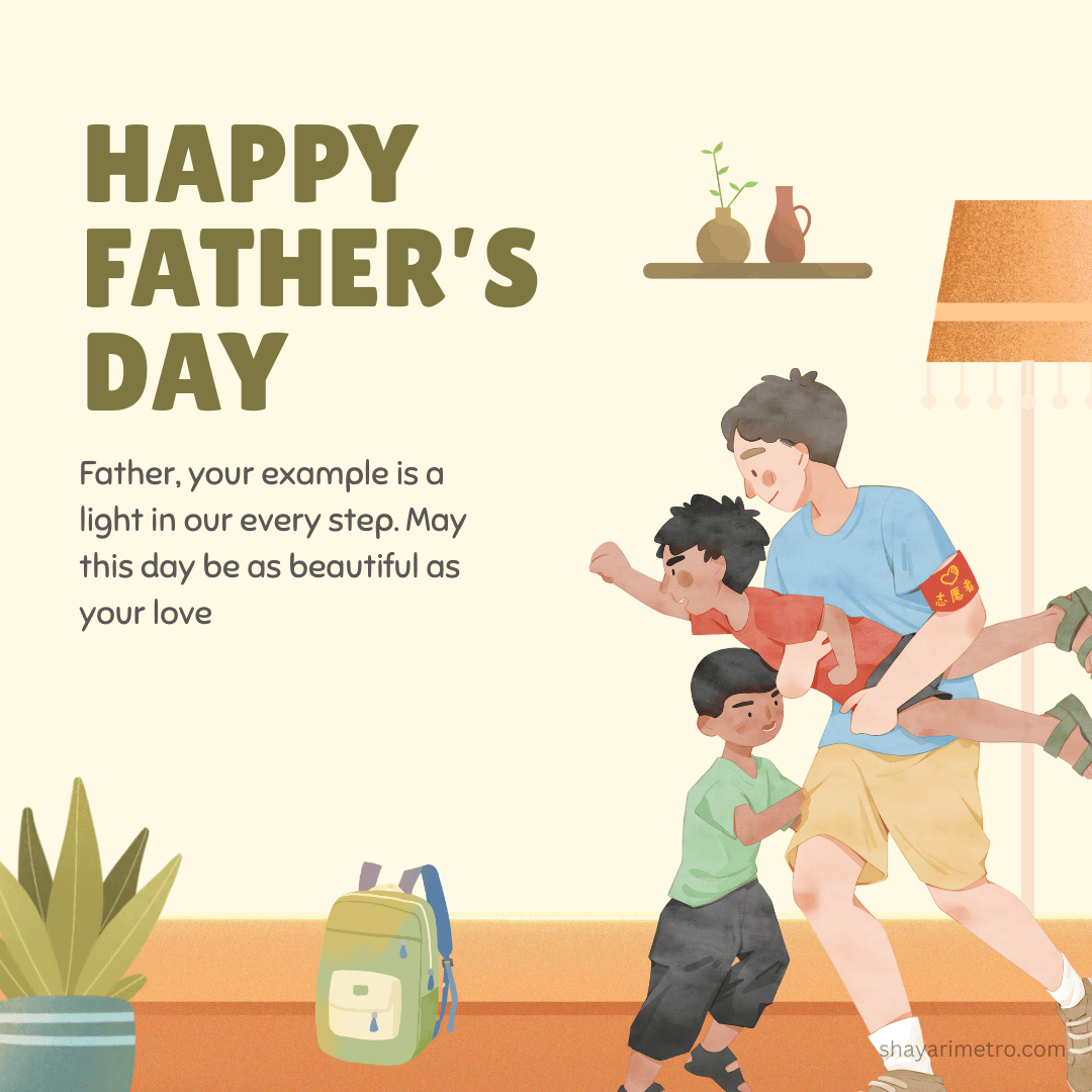 Father's Day greeting card 1 — Father's Day wishes in Hindi English | Download free Father's Day card | ShayariMetro