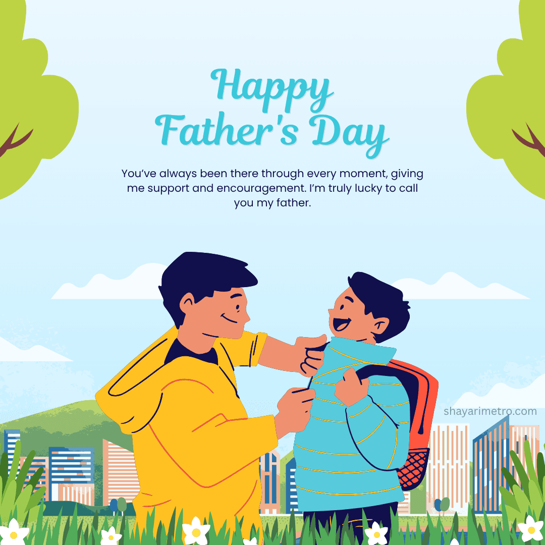 Father's Day greeting card 2 — Father's Day wishes in Hindi English | Download free Father's Day card | ShayariMetro