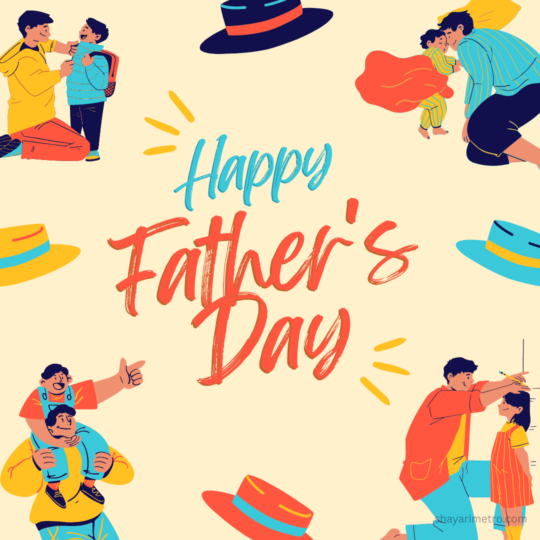 Father's Day greeting card 5 — Father's Day wishes in Hindi English | Download free Father's Day card | ShayariMetro
