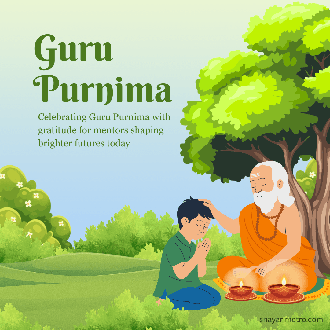 Guru Purnima greeting card 2 — Guru Purnima wishes in Hindi English | Download free Guru Purnima card | ShayariMetro