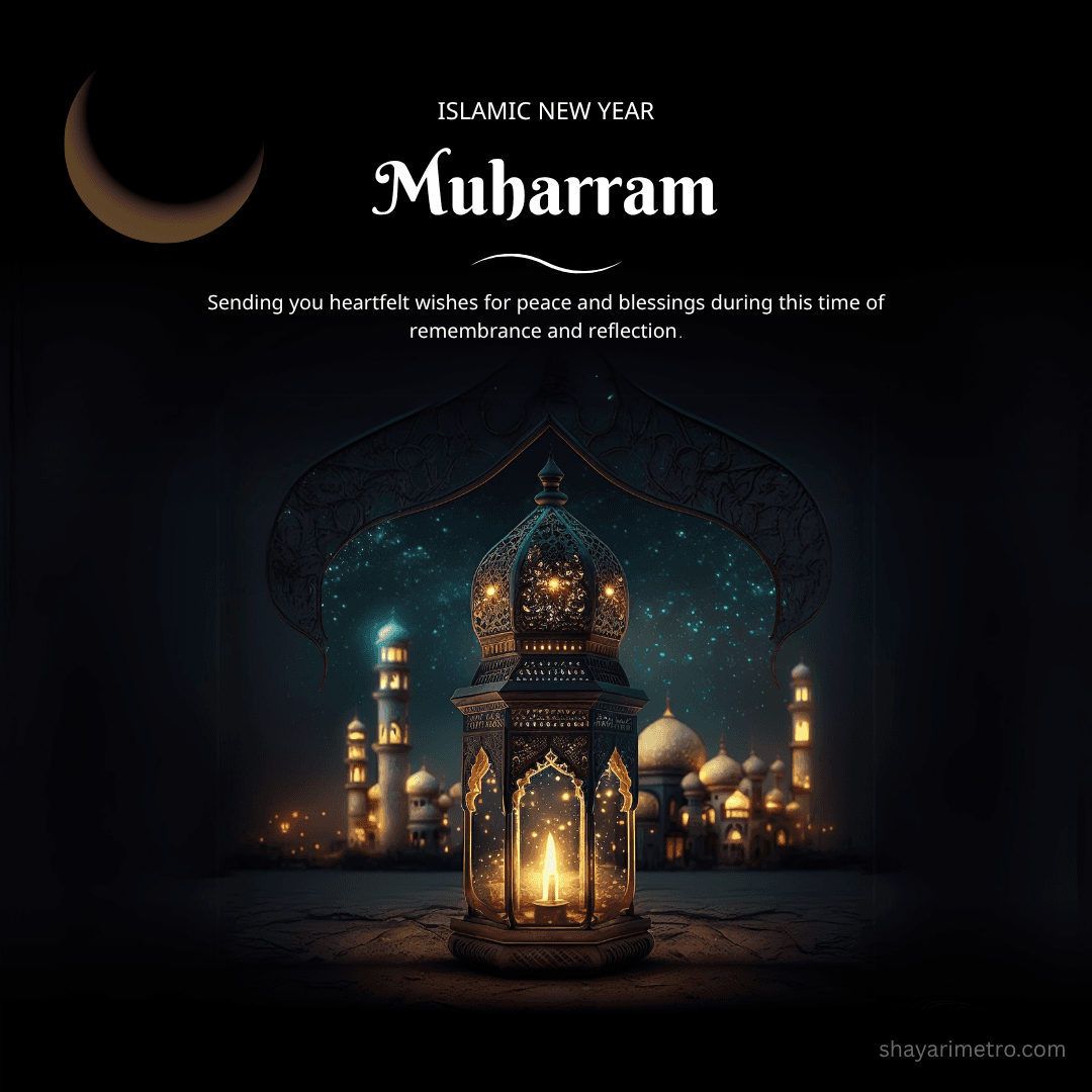 Muharram greeting card 2 — Muharram wishes in Hindi English | Download free Muharram card | ShayariMetro