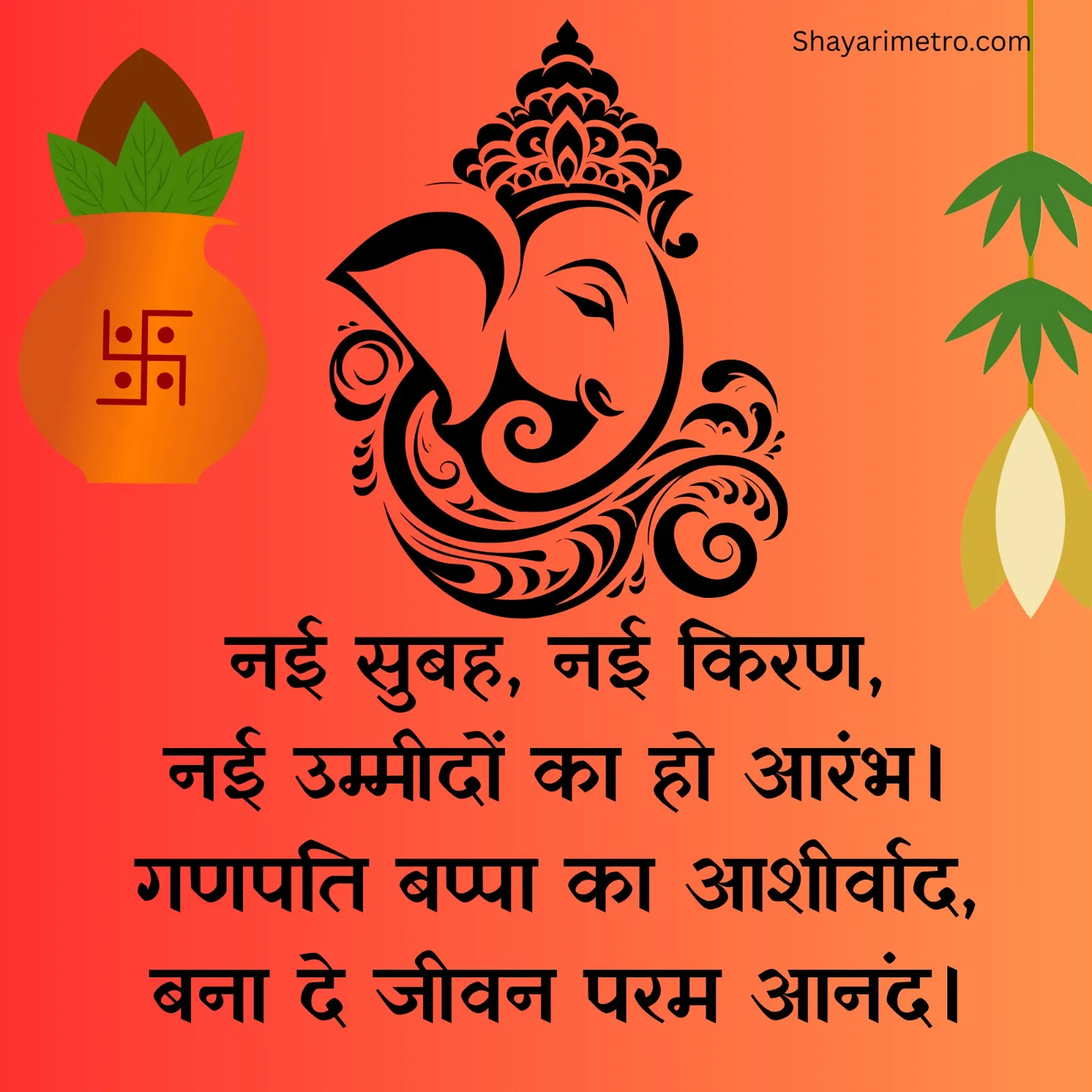 Happy Ganesh Chaturthi 2026 Festive Greeting Card Image Festive Happy Ganesh Chaturthi 2026 wishes greeting picture with modaks and lamps